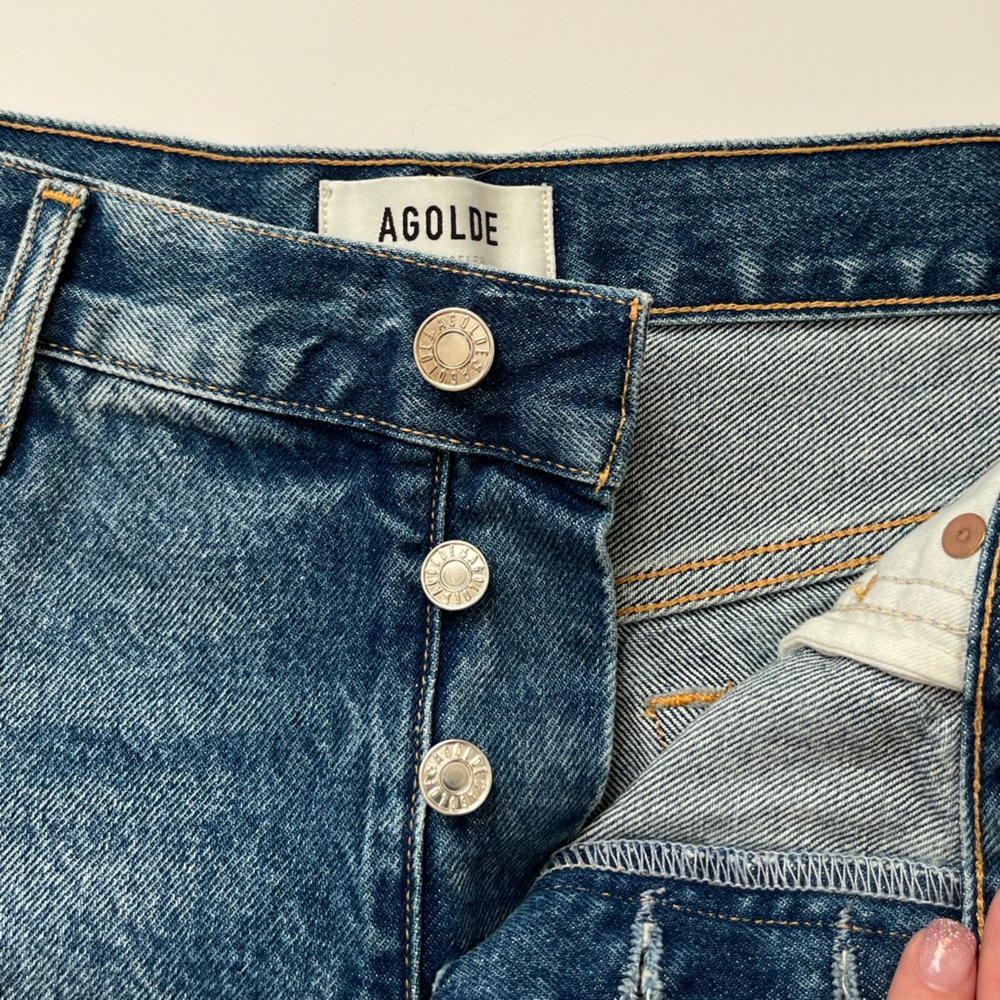 AGOLDE Parker vintage Cut Off Denim shorts 34 NWOT - Picture 7 of 12